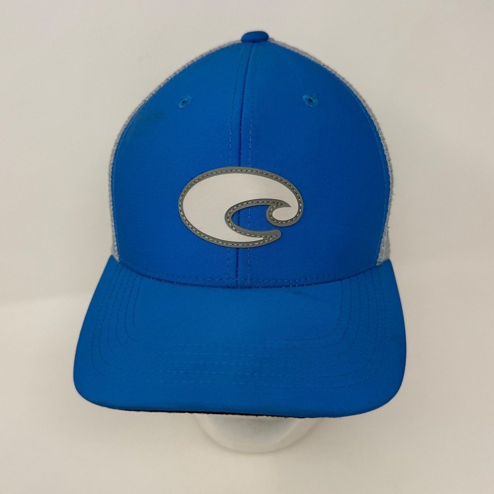Costa Del Mar Blue Grey Trucker Hat Snapback Mesh Fishing Cap FQS900226 600U